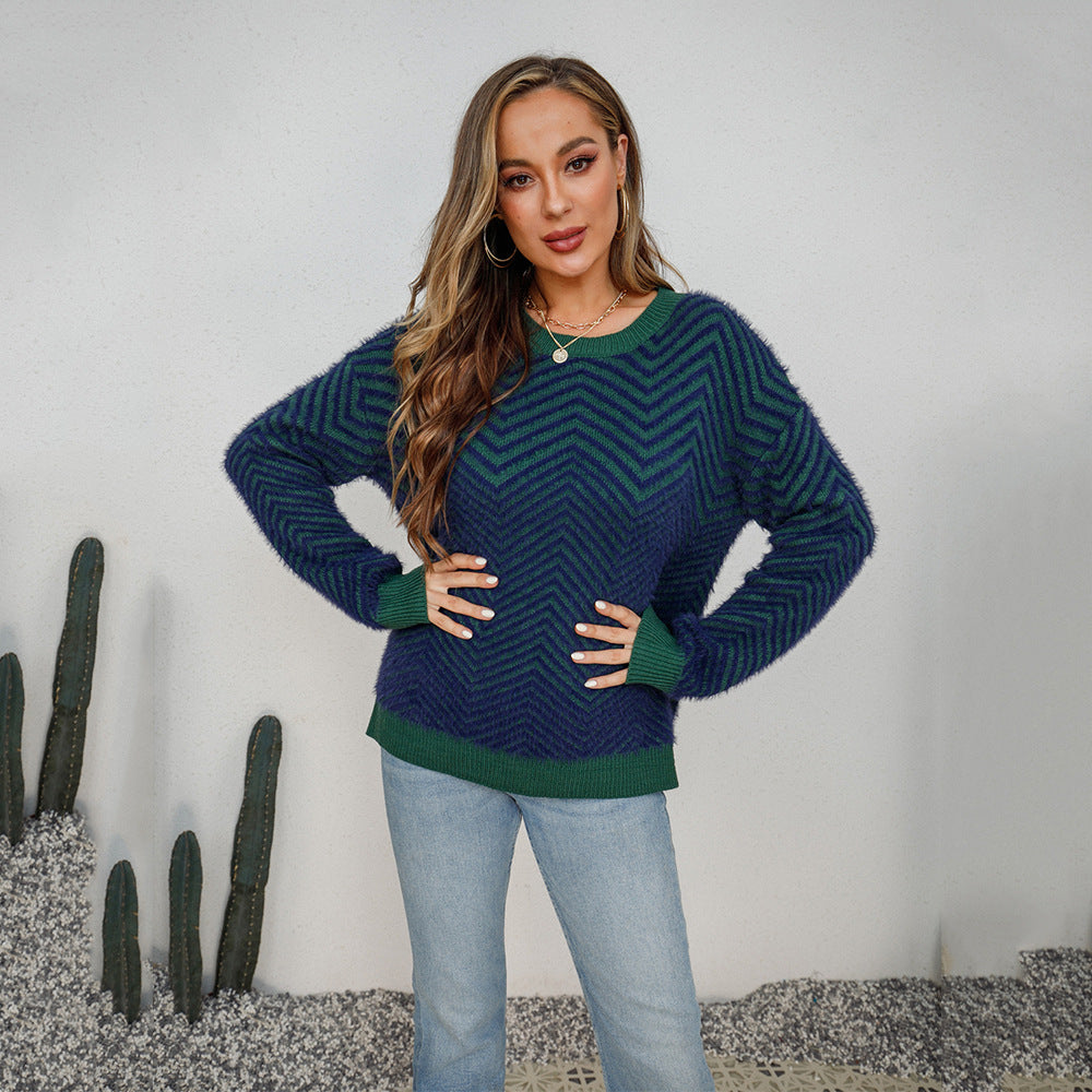 Damtröja med zigzagstickdesign Eva Jonsson-Eva Jonsson