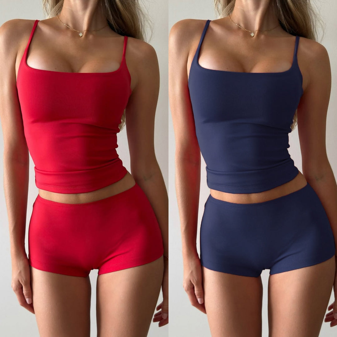 Damunderklädesett med spagettiband och bekväma shorts Mirla-Eva Jonsson