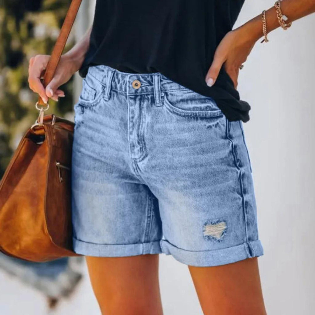 Denim Shorts - Blå - Sommar - Jeansshorts - Shorts för kvinnor-Eva Jonsson