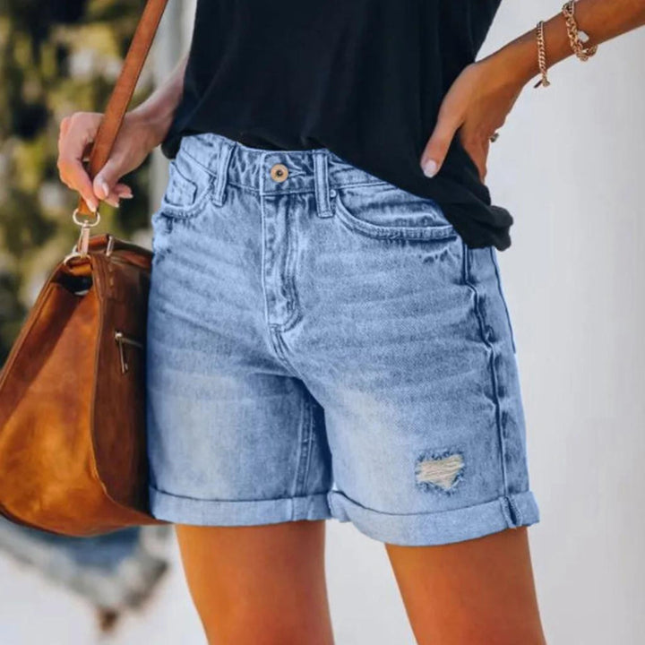 Denim Shorts - Blå - Sommar - Jeansshorts - Shorts för kvinnor-Eva Jonsson
