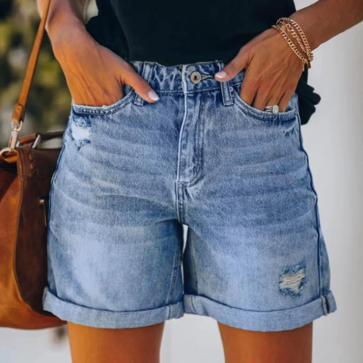 Denim Shorts - Blå - Sommar - Jeansshorts - Shorts för kvinnor-Eva Jonsson