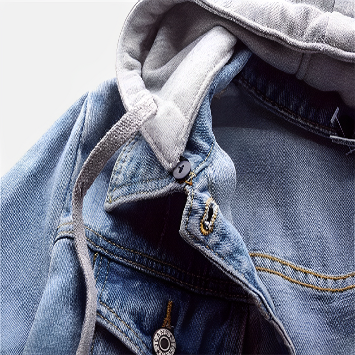 Denimjacka - Denimjacka med Avtagbar Huva i Klassisk Blå färg för Dam-Eva Jonsson