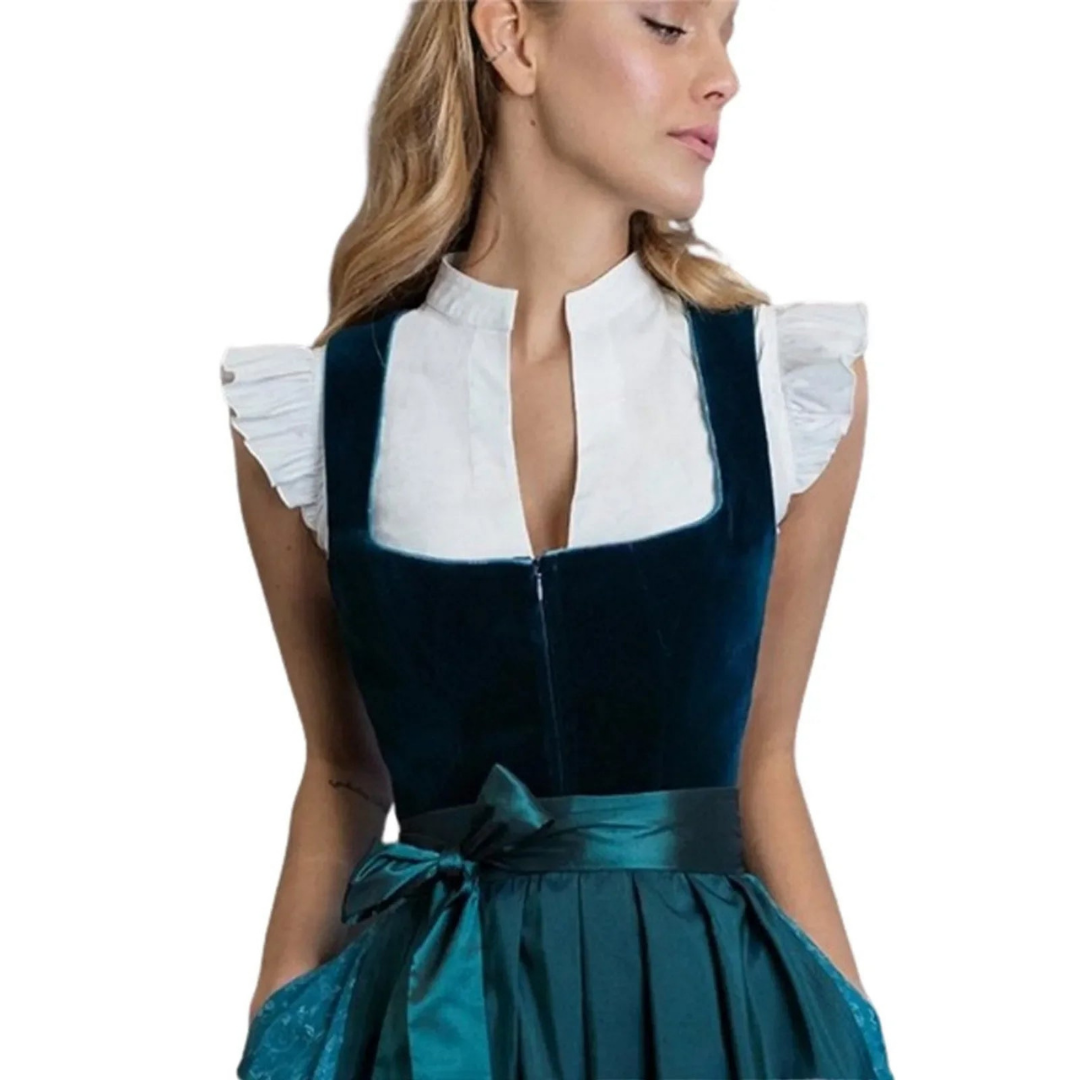 Dirndl-blus – damblus med korta ärmar i vitt för Oktoberfest-Eva Jonsson