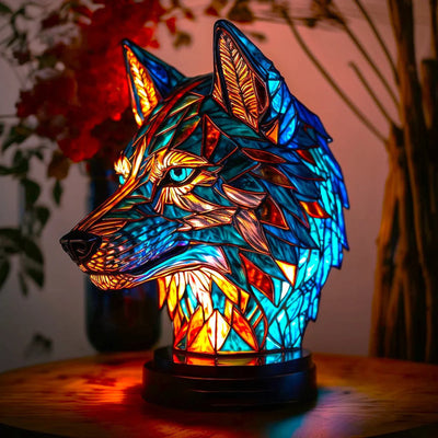 Djurlampa - Bordslampa i glas med färgglad design-Eva Jonsson