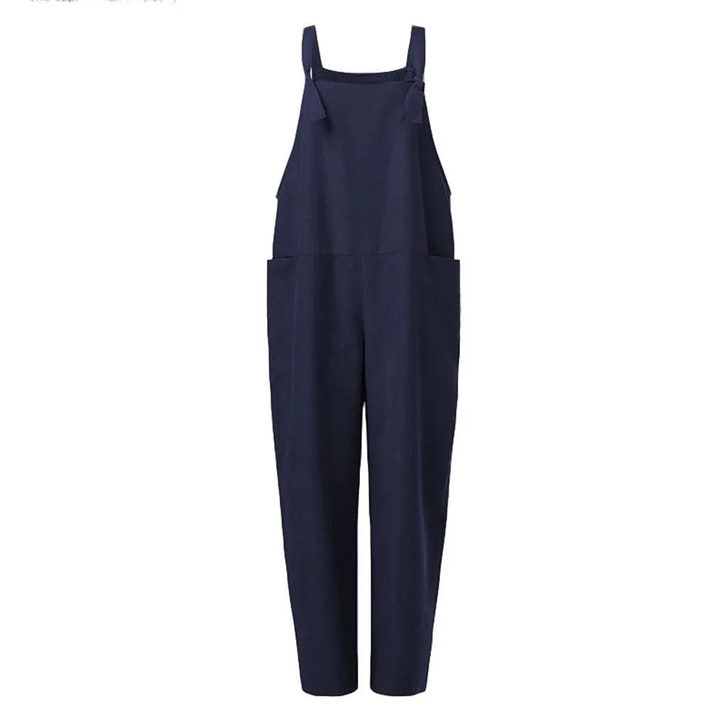 Dungarees - Ärmlös, löst sittande overall i linne för damer-Eva Jonsson