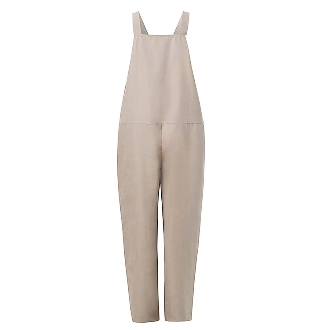 Dungarees - Ärmlös, löst sittande overall i linne för damer-Eva Jonsson