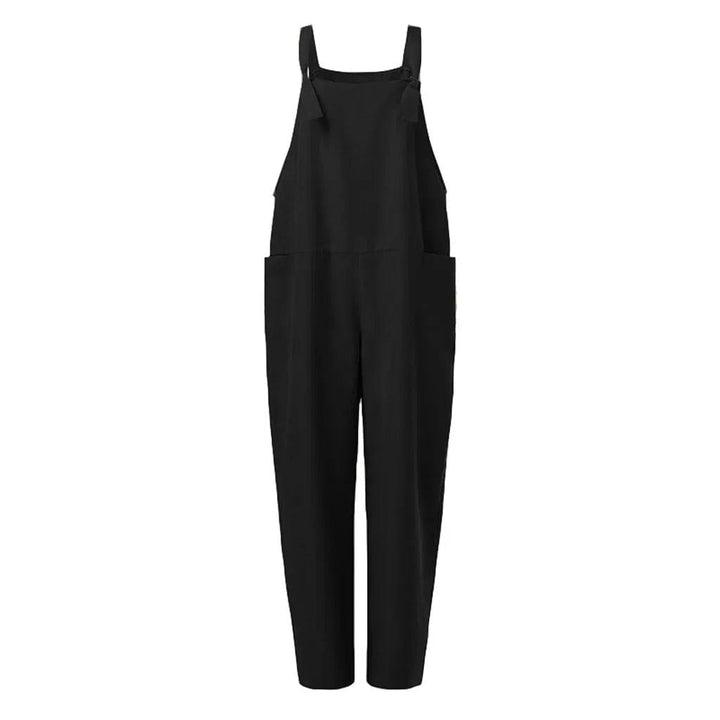 Dungarees - Ärmlös, löst sittande overall i linne för damer-Eva Jonsson