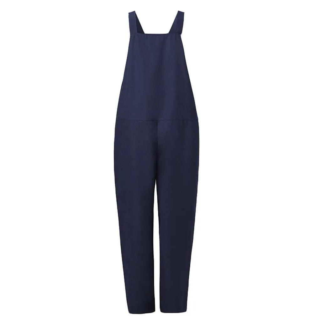 Dungarees - Ärmlös, löst sittande overall i linne för damer-Eva Jonsson