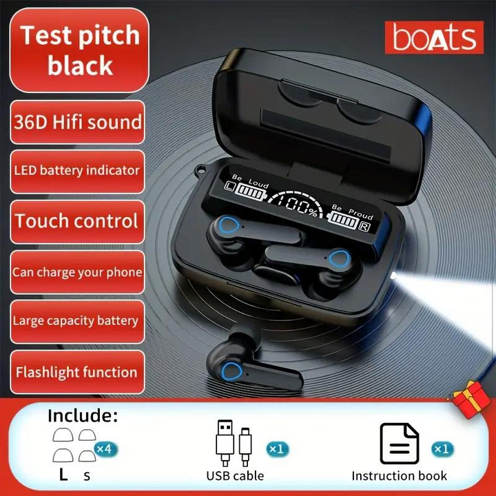 EchoSync trådlösa hörlurar | In-Ear-hörlurar med digital batteridisplay-Eva Jonsson