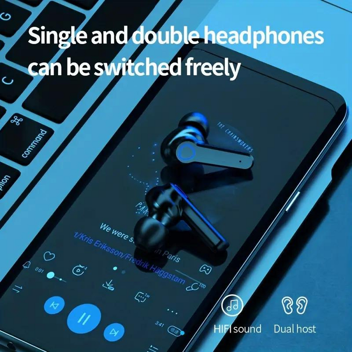 EchoSync trådlösa hörlurar | In-Ear-hörlurar med digital batteridisplay-Eva Jonsson