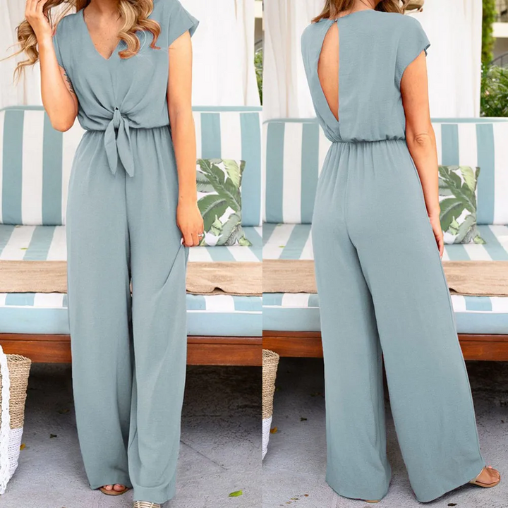 Elegant jumpsuit - Ärmlös - Kortärmad - Jumpsuit med vida ben - Damkläder-Eva Jonsson