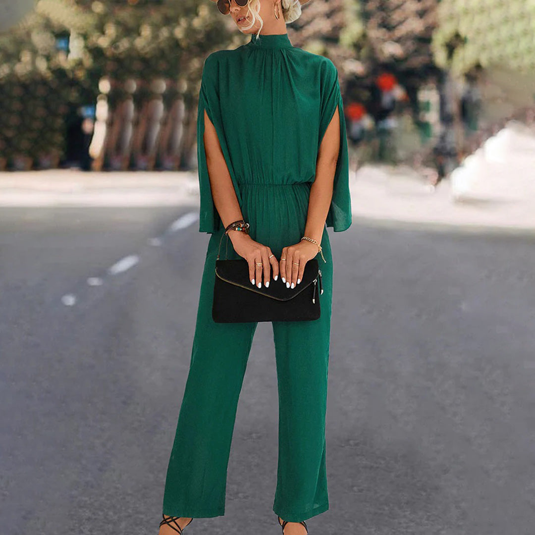 Elegant jumpsuit - Kortärmad - Vida ben - Sommarjumpsuit - Damkläder-Eva Jonsson