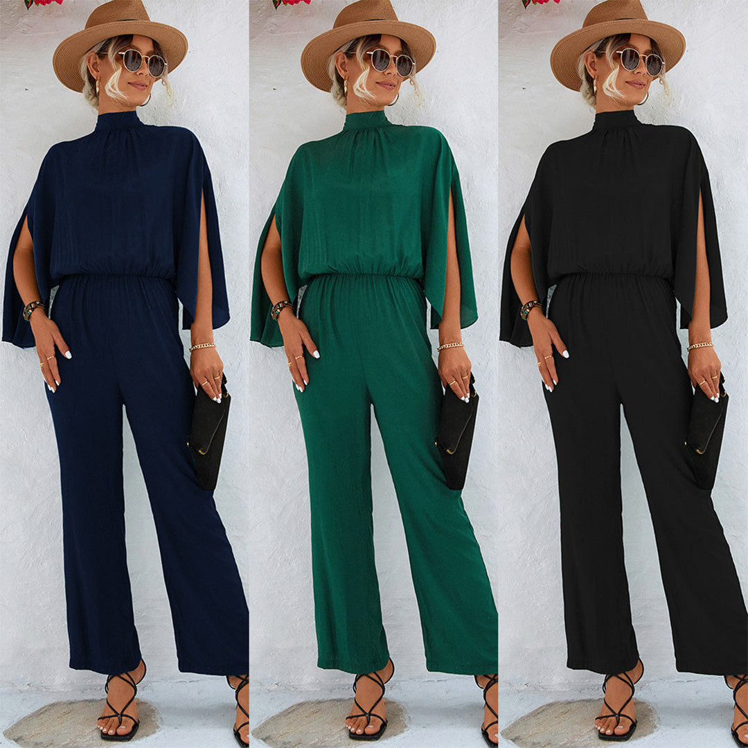 Elegant jumpsuit - Kortärmad - Vida ben - Sommarjumpsuit - Damkläder-Eva Jonsson