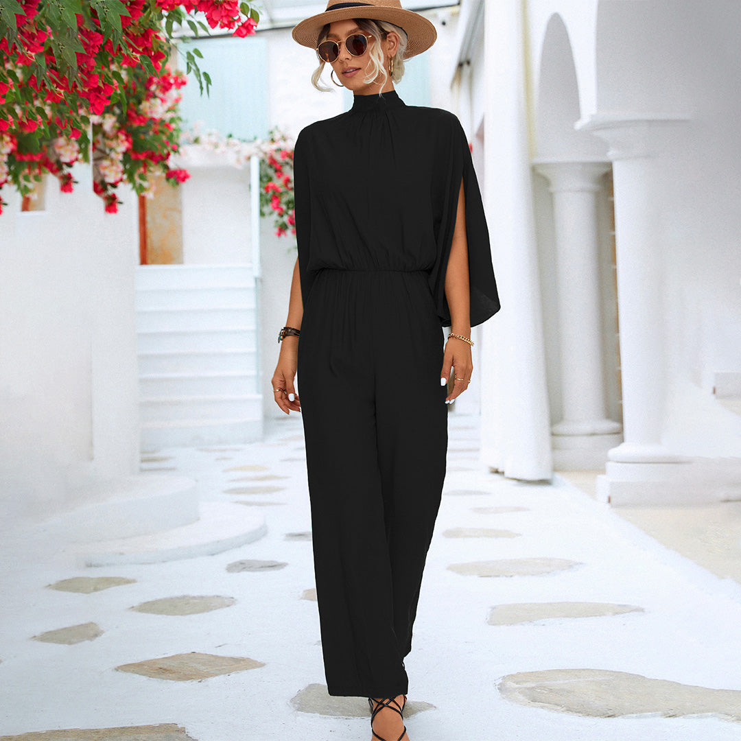 Elegant jumpsuit - Kortärmad - Vida ben - Sommarjumpsuit - Damkläder-Eva Jonsson