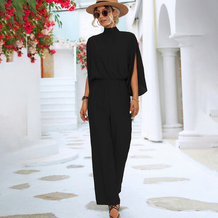 Elegant jumpsuit - Kortärmad - Vida ben - Sommarjumpsuit - Damkläder-Eva Jonsson
