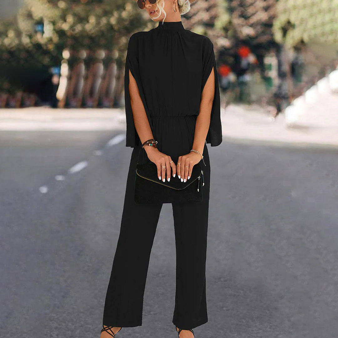 Elegant jumpsuit - Kortärmad - Vida ben - Sommarjumpsuit - Damkläder-Eva Jonsson