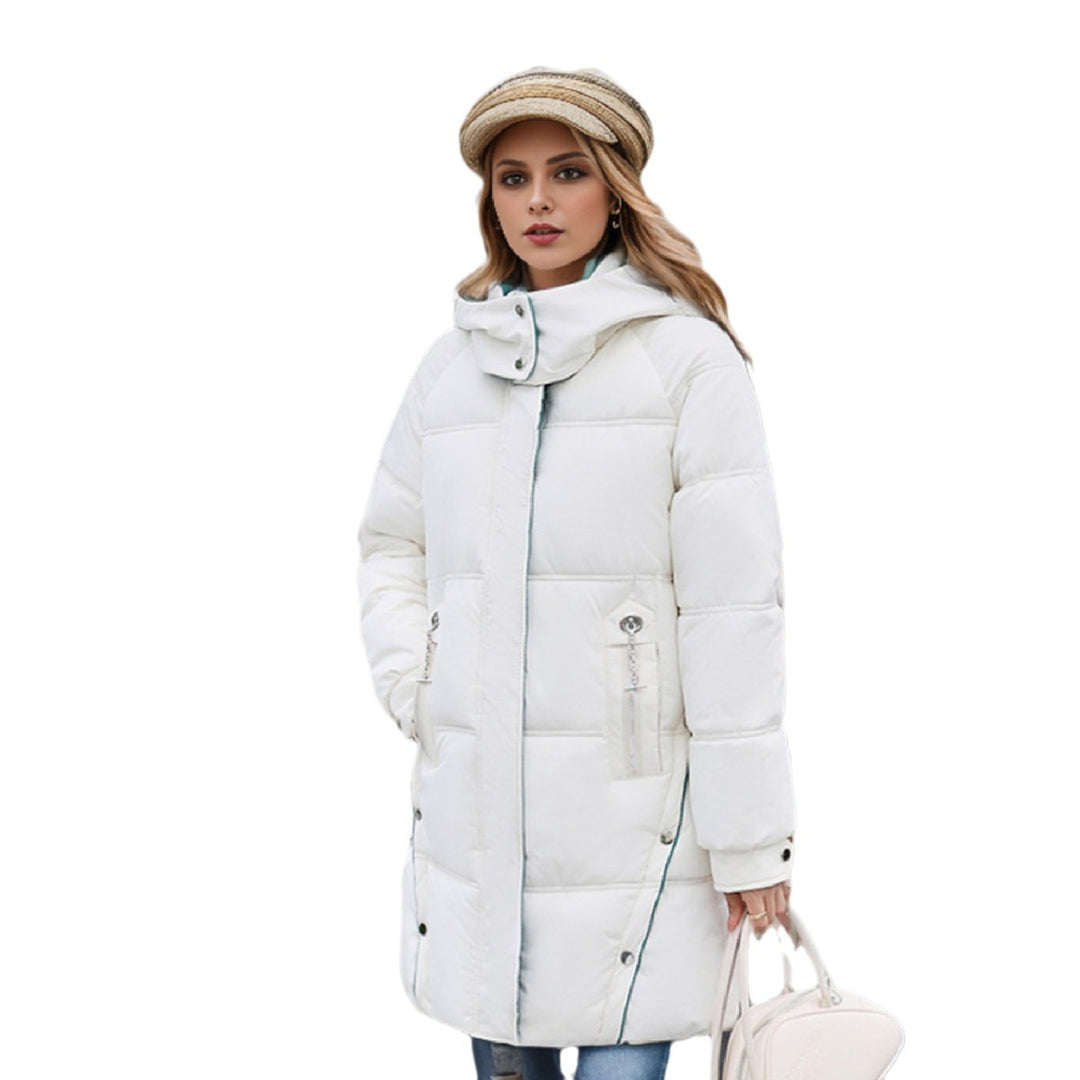 Elegant quiltad vinterparkas för kvinnor med avtagbar huva Eva Jonsson-Eva Jonsson