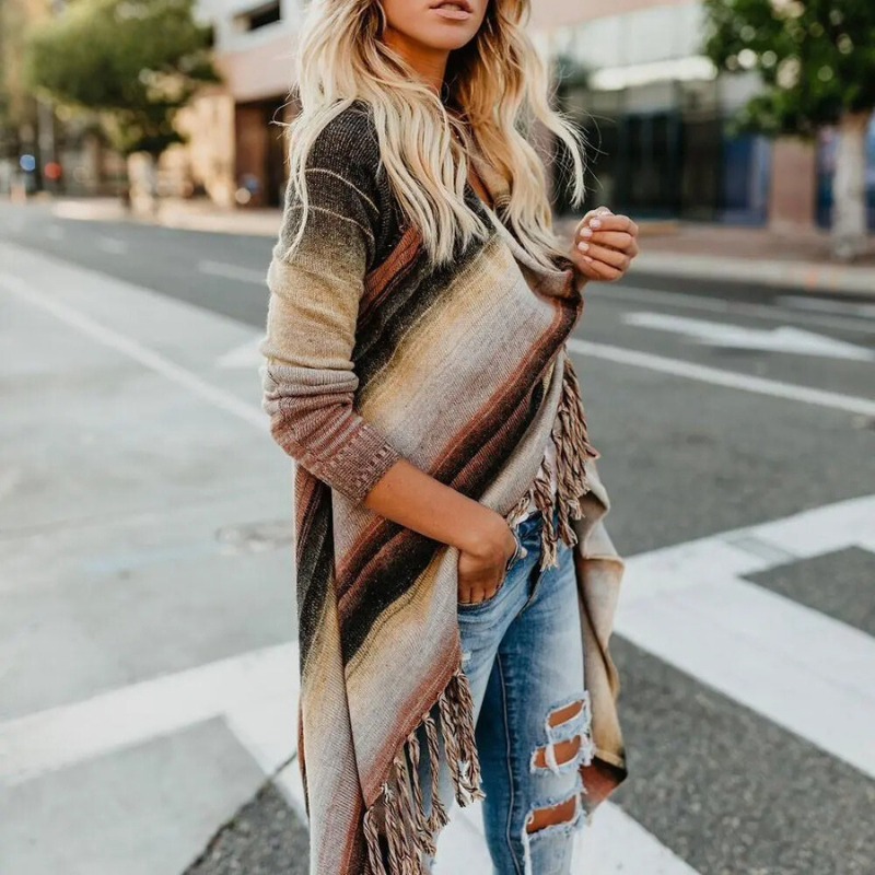 Emery Cardigan | Lång cardigan med tofs för kvinnor-Eva Jonsson