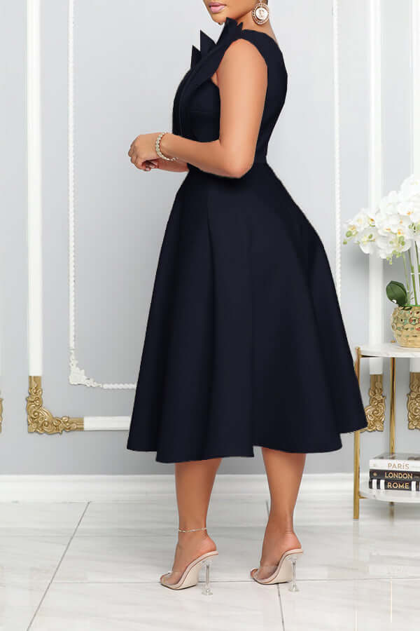 En Axelklänning – Elegant – Midi – Cocktailklänning – Festklänning-Eva Jonsson