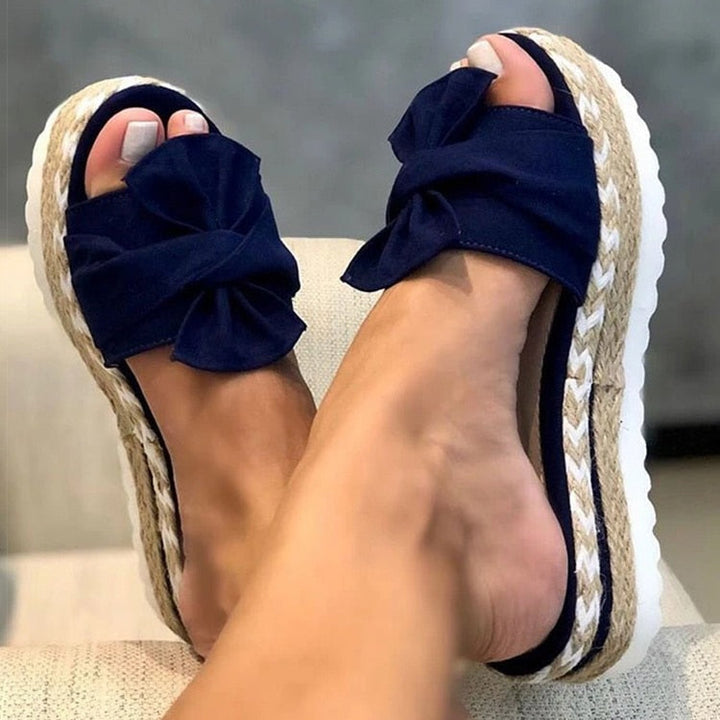 Espadrilles - Slip-On - Fluga - Plattforms tofflor - Sandaler för kvinnor-Eva Jonsson