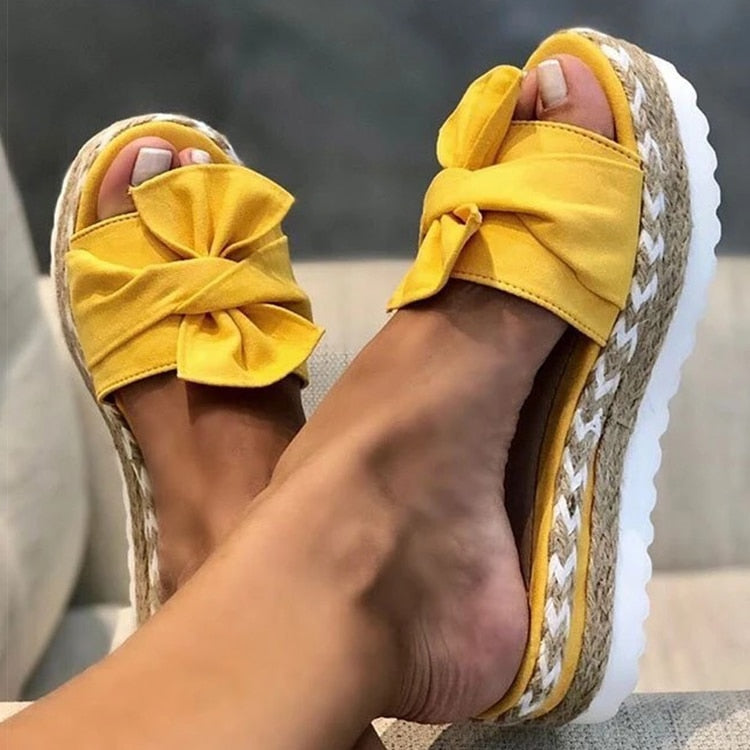 Espadrilles - Slip-On - Fluga - Plattforms tofflor - Sandaler för kvinnor-Eva Jonsson