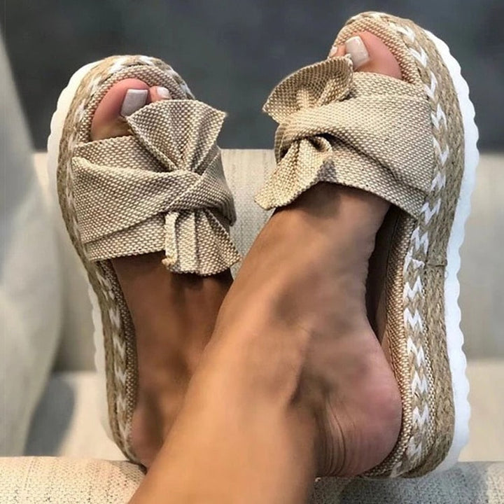 Espadrilles - Slip-On - Fluga - Plattforms tofflor - Sandaler för kvinnor-Eva Jonsson