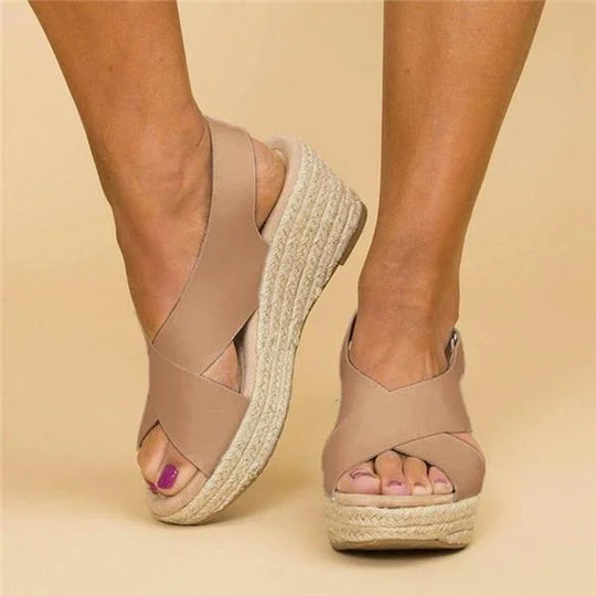 Espadrillosandaler - Ortopediska - Plattform - Espadrillos kilskor - Sandaler för kvinnor-Eva Jonsson