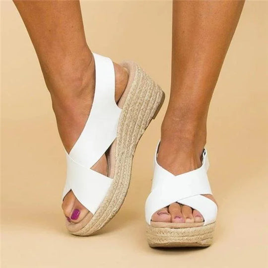 Espadrillosandaler - Ortopediska - Plattform - Espadrillos kilskor - Sandaler för kvinnor-Eva Jonsson