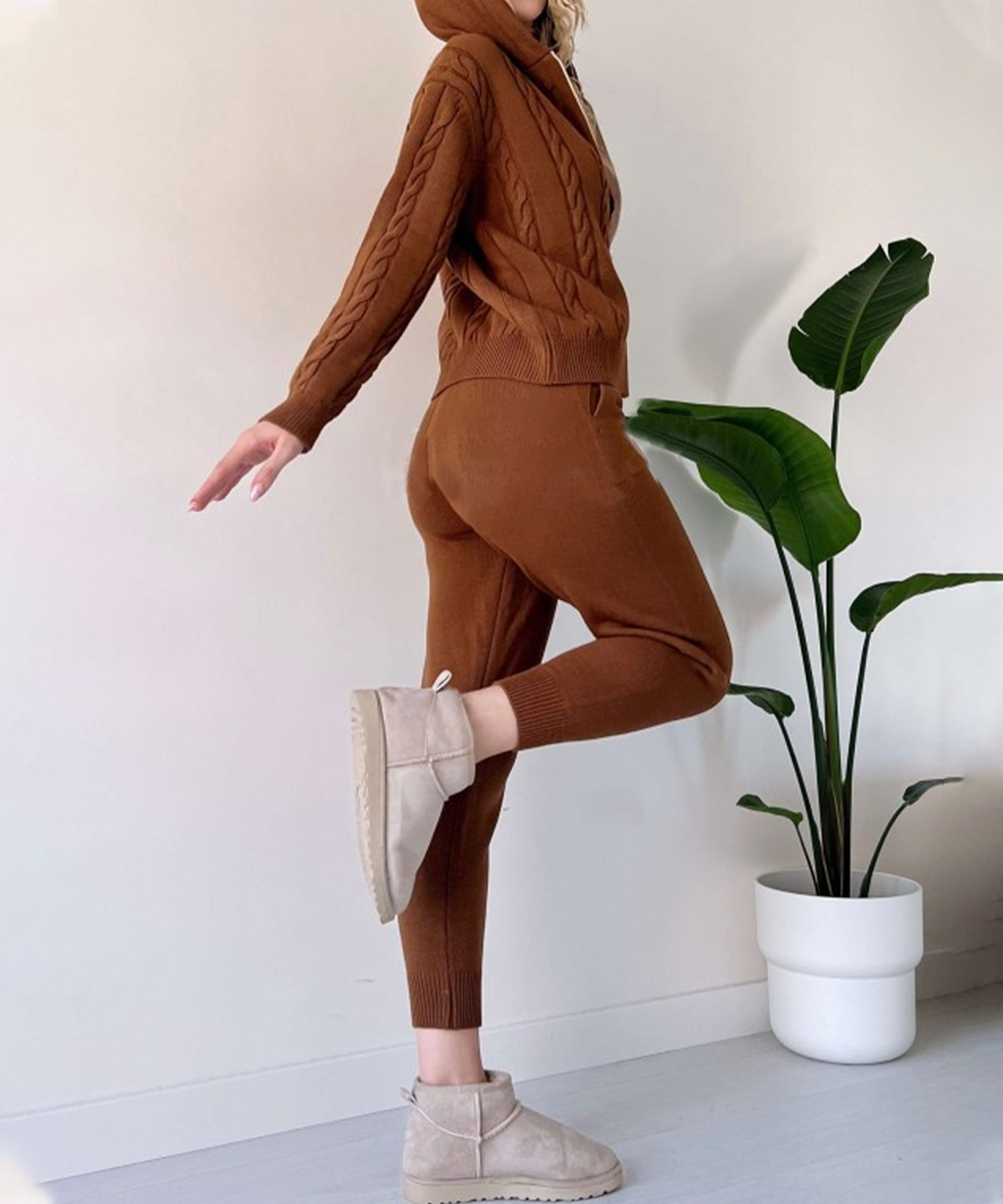 Mirla | 2-delat set med stickad tröja och avslappnad jacquard-tröja-Eva Jonsson