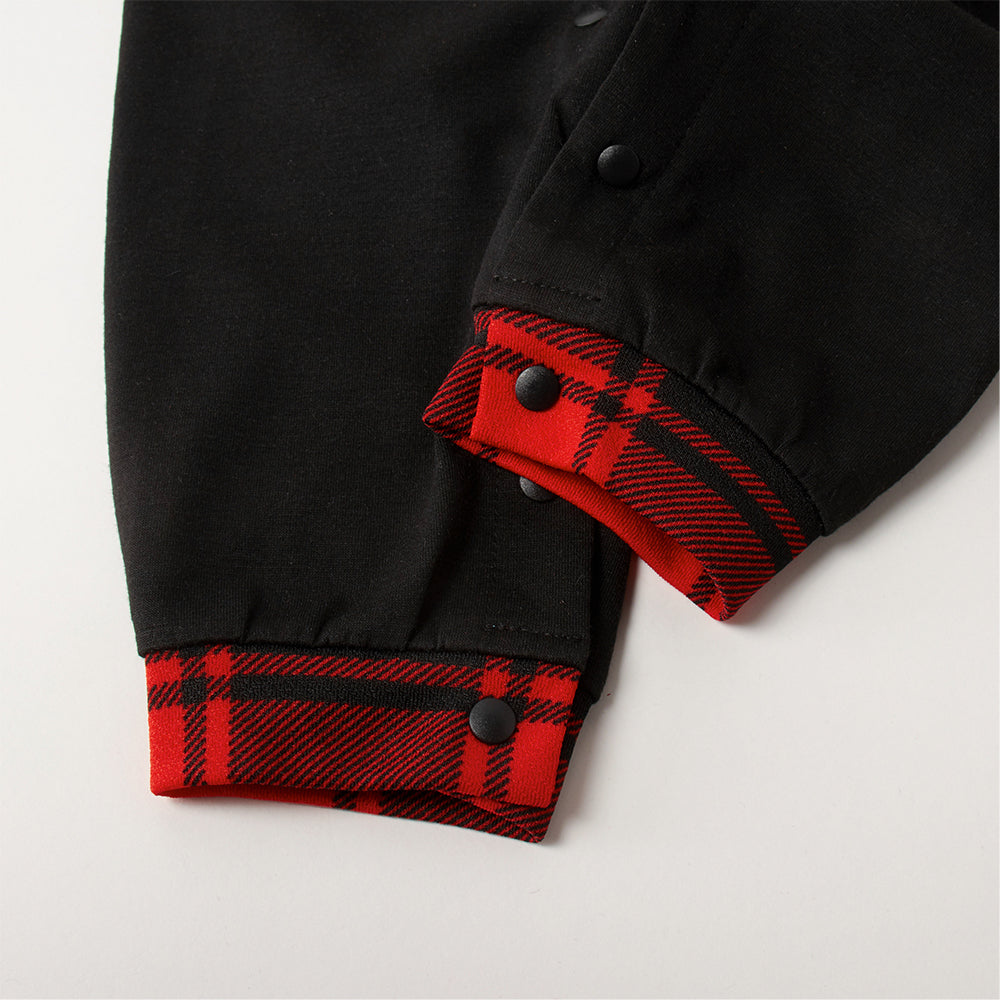 Eva Jonsson | 2025 Familj Jul Bokstäver Tryck Svart & Röd Rutigt Familj Matchande Svarta Pyjamas-Eva Jonsson