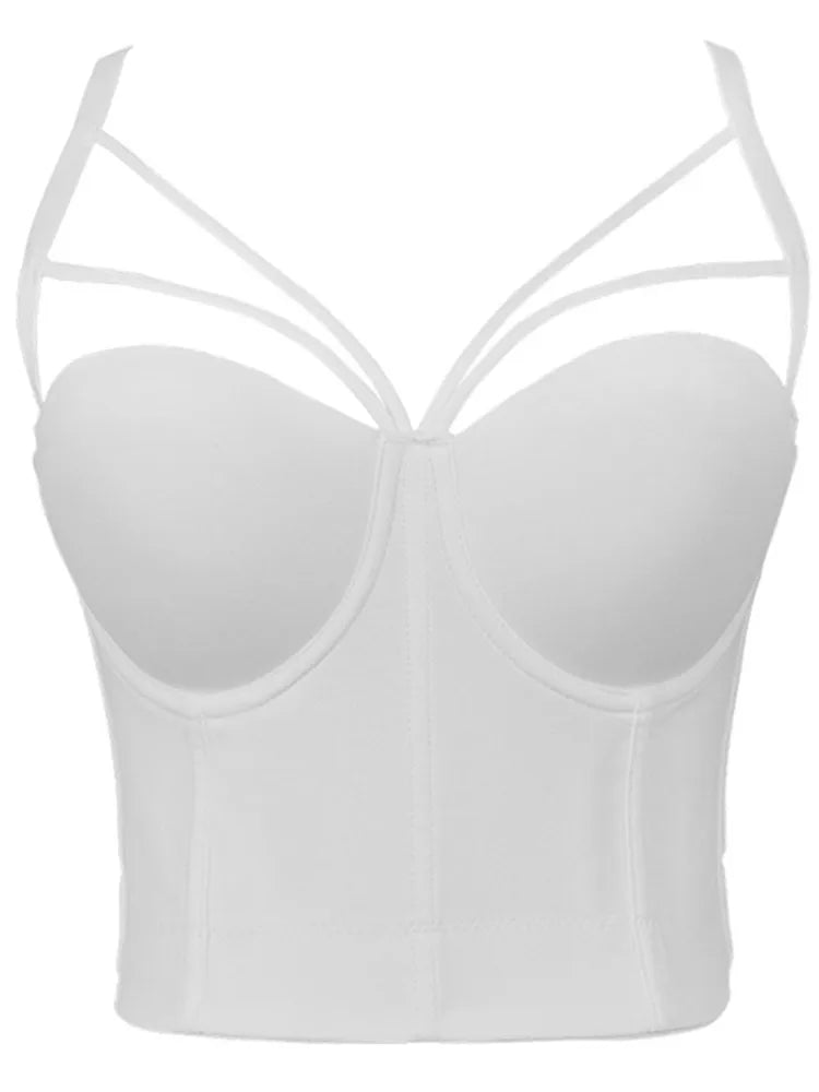 Mirla | 5 färger kvinnor sexig designer sommar V-ringad nude svart vit röd rosa bomull camisole toppar dam camis crop toppar-Eva Jonsson
