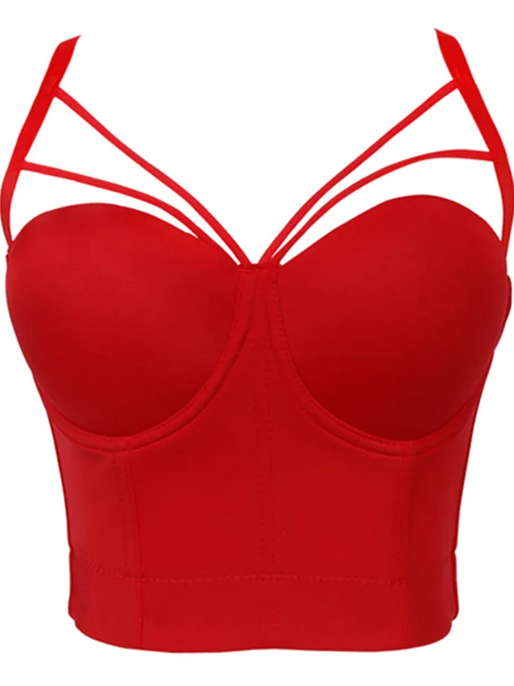 Mirla | 5 färger kvinnor sexig designer sommar V-ringad nude svart vit röd rosa bomull camisole toppar dam camis crop toppar-Eva Jonsson