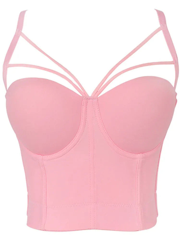 Mirla | 5 färger kvinnor sexig designer sommar V-ringad nude svart vit röd rosa bomull camisole toppar dam camis crop toppar-Eva Jonsson