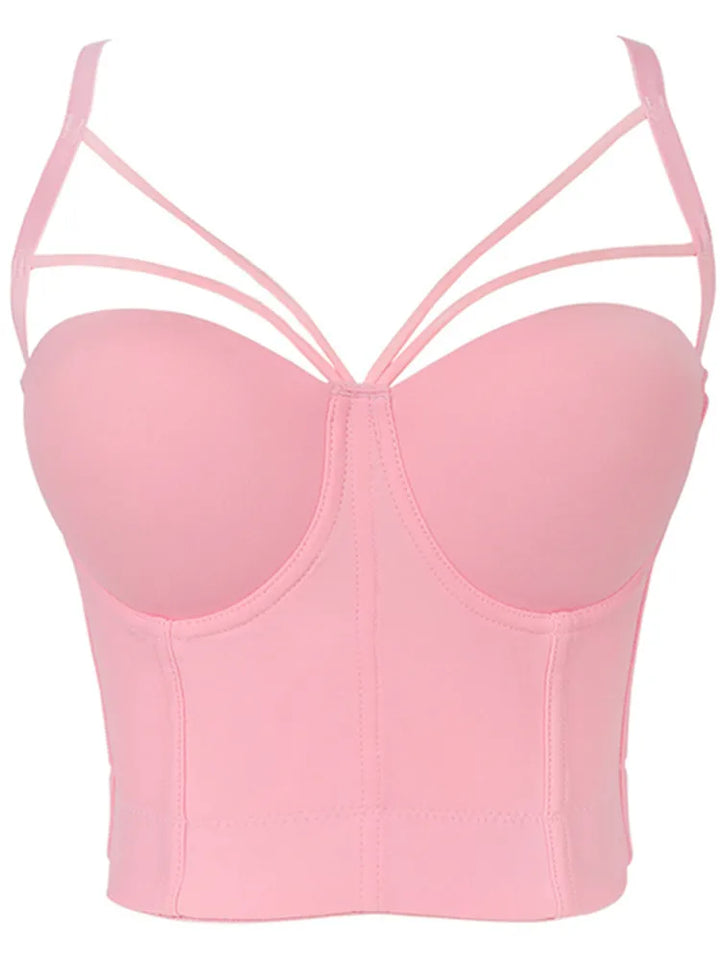 Mirla | 5 färger kvinnor sexig designer sommar V-ringad nude svart vit röd rosa bomull camisole toppar dam camis crop toppar-Eva Jonsson