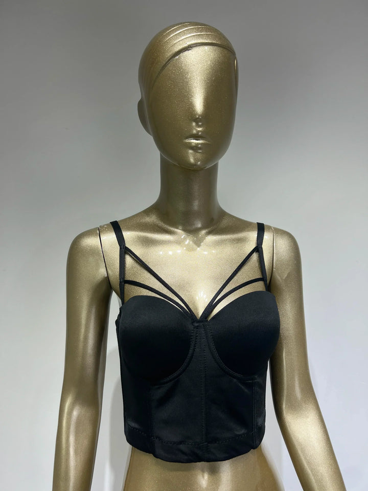 Mirla | 5 färger kvinnor sexig designer sommar V-ringad nude svart vit röd rosa bomull camisole toppar dam camis crop toppar-Eva Jonsson