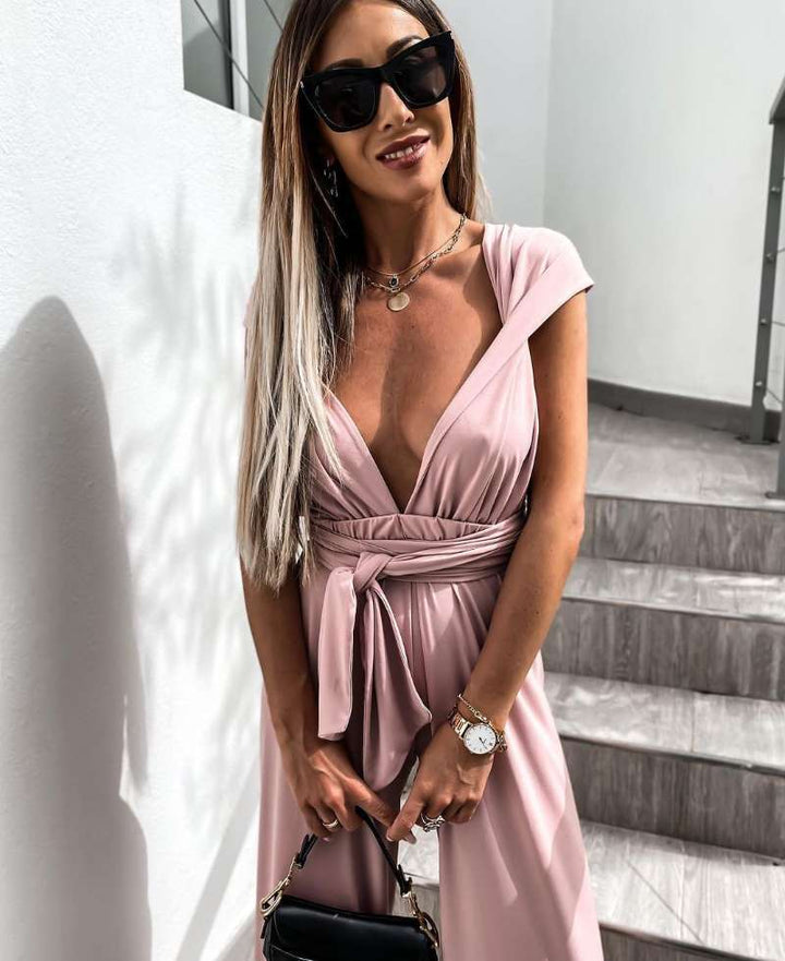 Mirla | Ärmlös Enfärgad Midjebälte-Overall-Eva Jonsson