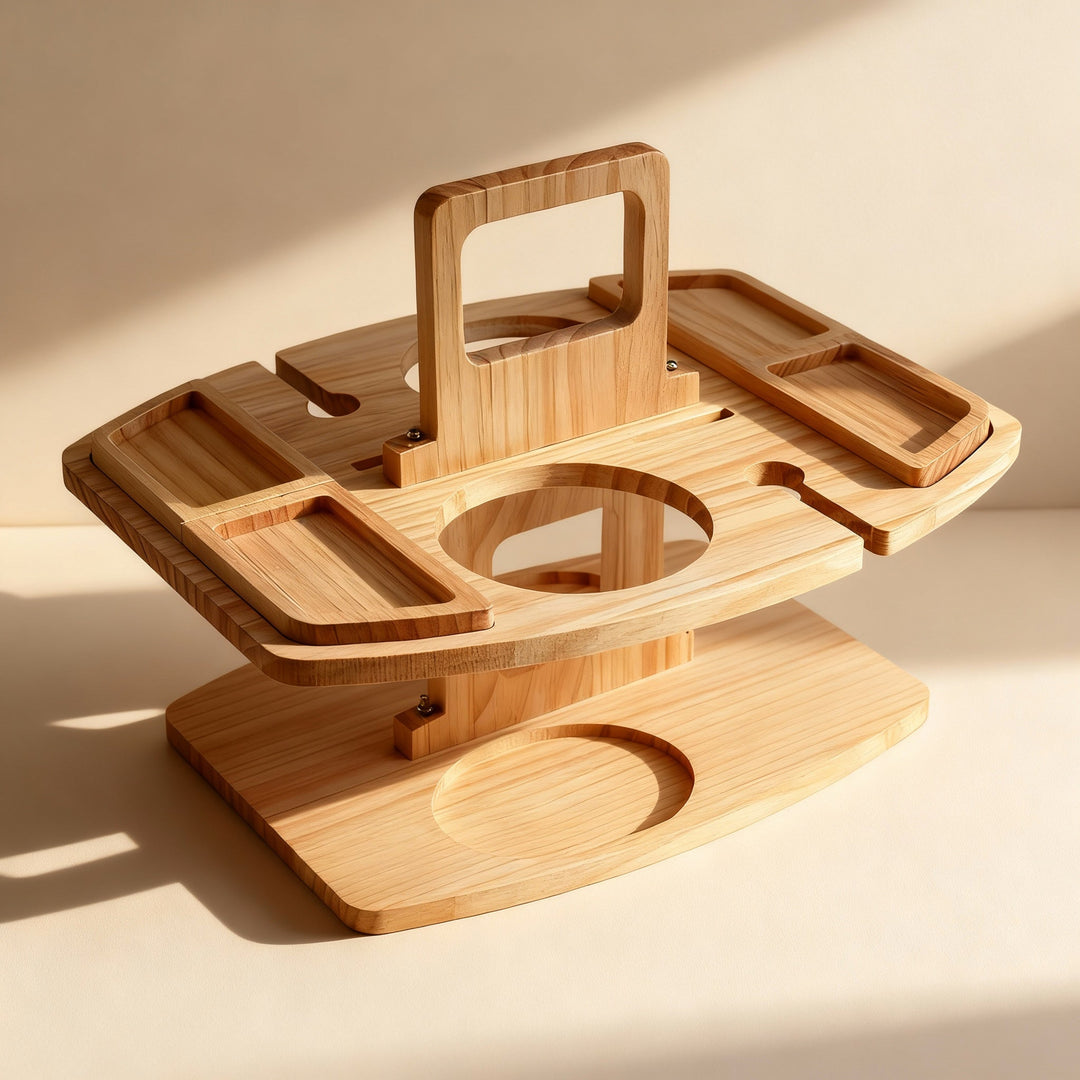 Eva Jonsson | Bärbar Trä Picknik Vin Bord – WineNest-Eva Jonsson