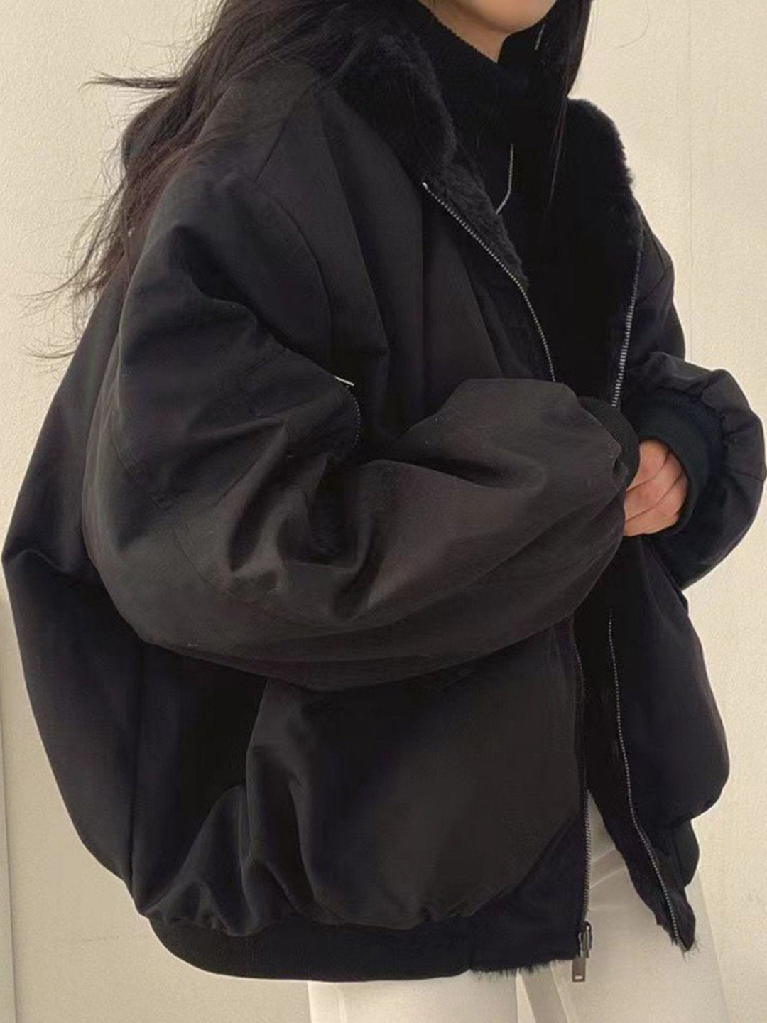 Mirla | Bekväm Fleece-Vänd-Hoodie-Jacka-Eva Jonsson