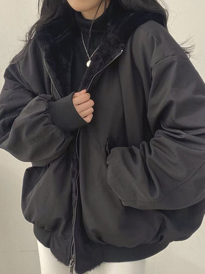 Mirla | Bekväm Fleece-Vänd-Hoodie-Jacka-Eva Jonsson