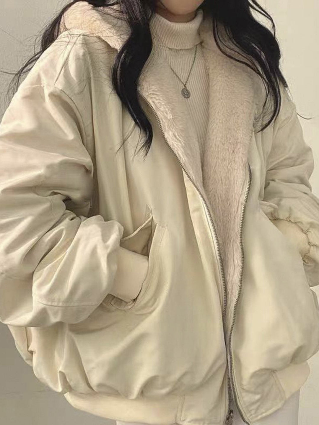 Mirla | Bekväm Fleece-Vänd-Hoodie-Jacka-Eva Jonsson