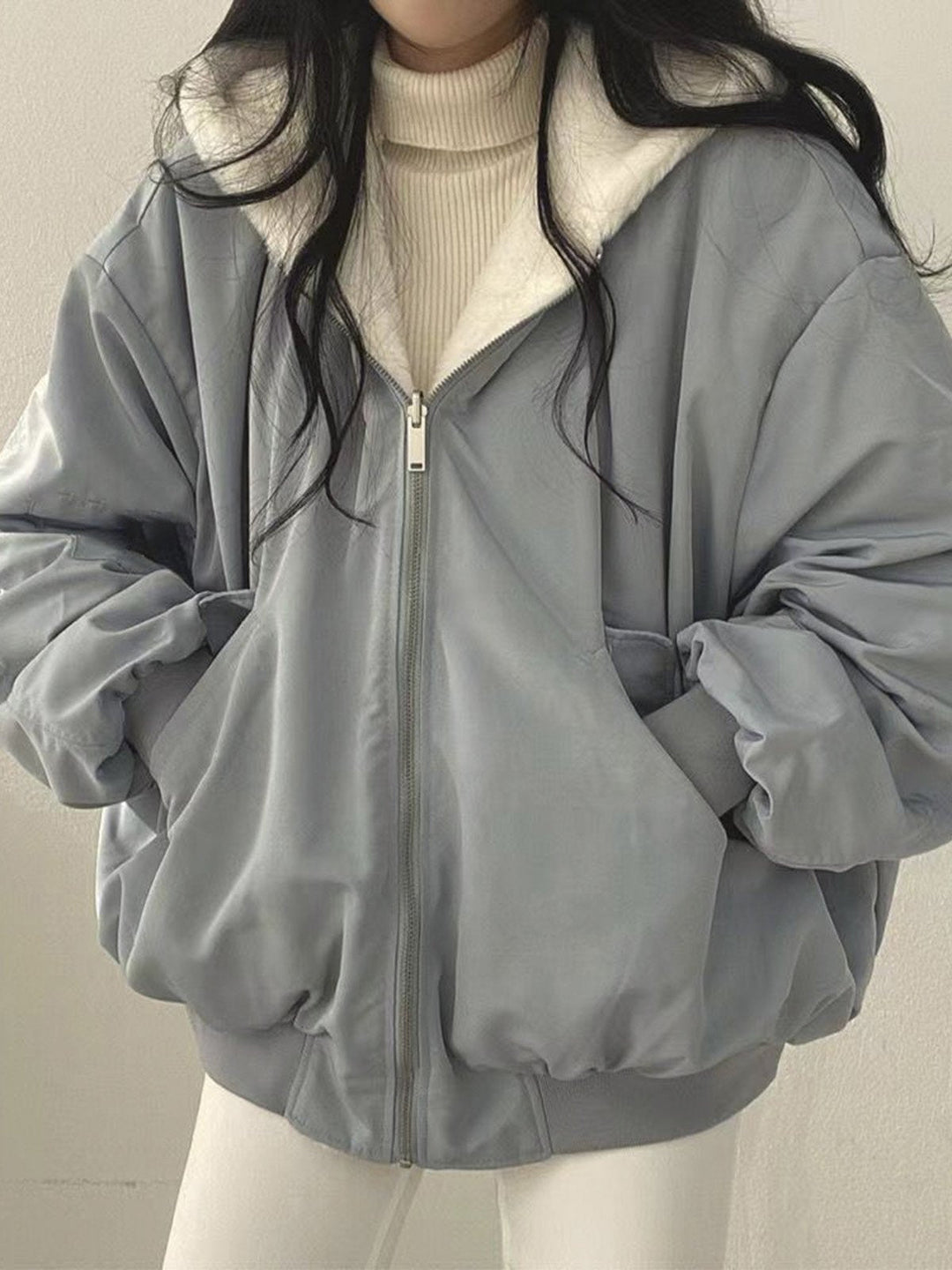 Mirla | Bekväm Fleece-Vänd-Hoodie-Jacka-Eva Jonsson