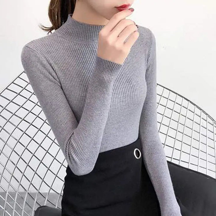 Mirla | Bekväm Ribbad Ulltröja för Damer-Eva Jonsson