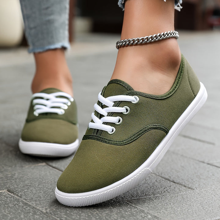 Mirla | Bekväma Låga Canvas Sneakers I Vitt-Eva Jonsson