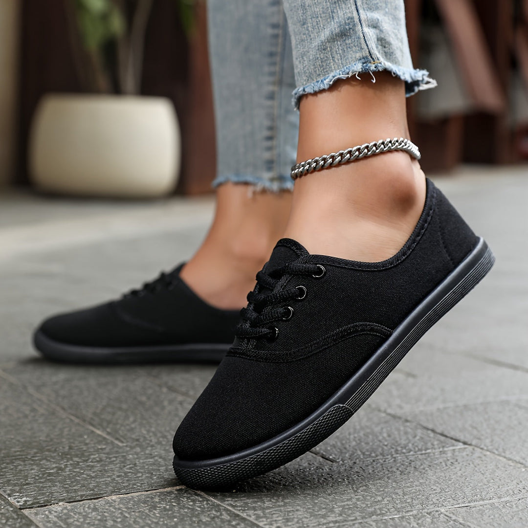 Mirla | Bekväma Låga Canvas Sneakers I Vitt-Eva Jonsson
