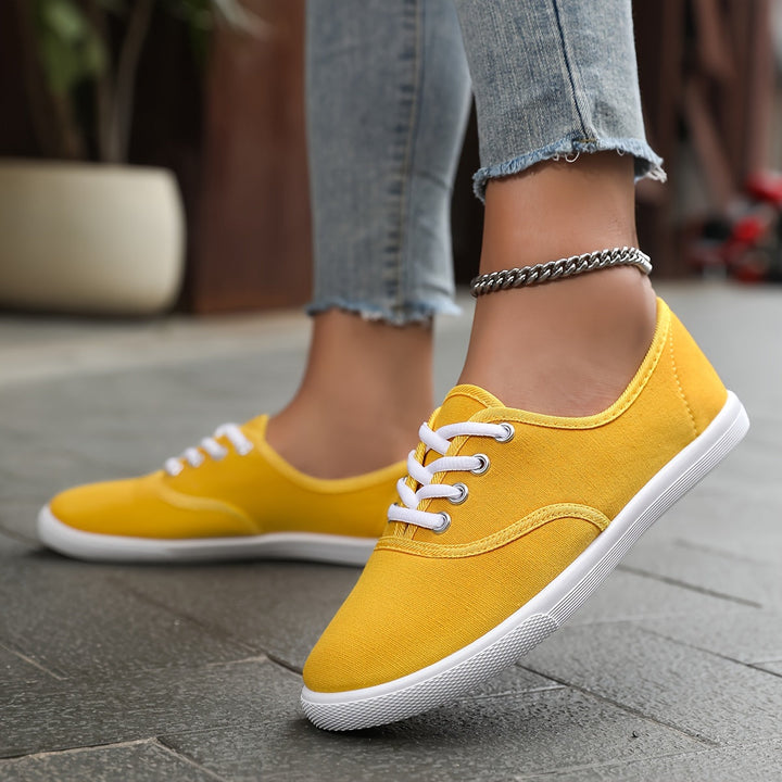 Mirla | Bekväma Låga Canvas Sneakers I Vitt-Eva Jonsson