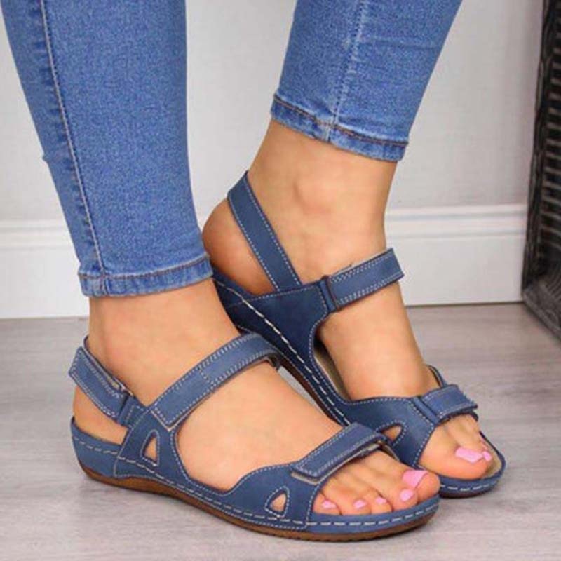 Mirla | Bliss Clark Ortopediskt Sommersandal med Klettstängning för Kvinnor-Eva Jonsson