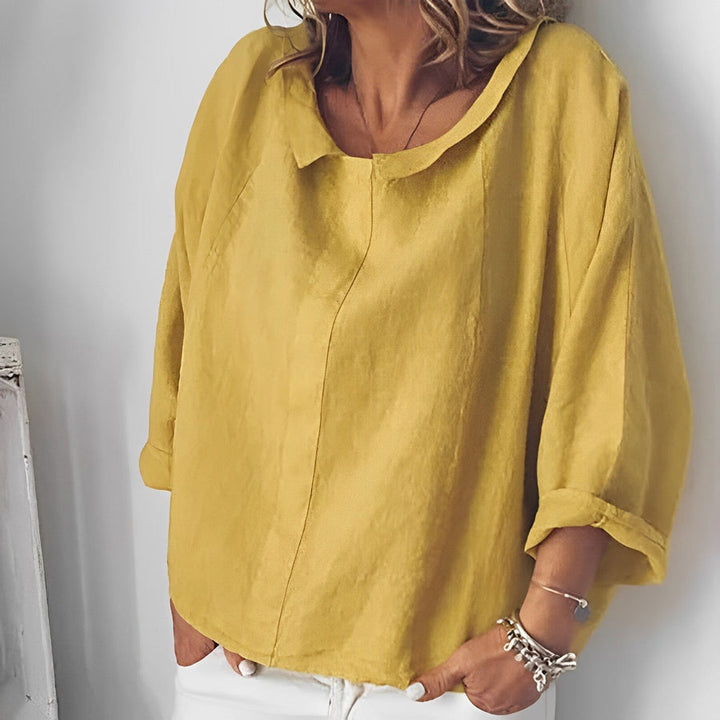 Mirla | Blus med uppvikta kragar-Eva Jonsson