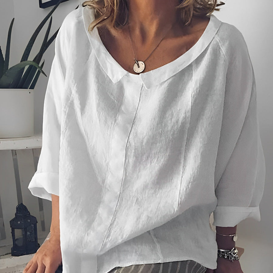 Mirla | Blus med uppvikta kragar-Eva Jonsson