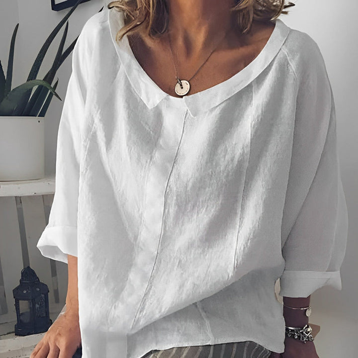 Mirla | Blus med uppvikta kragar-Eva Jonsson