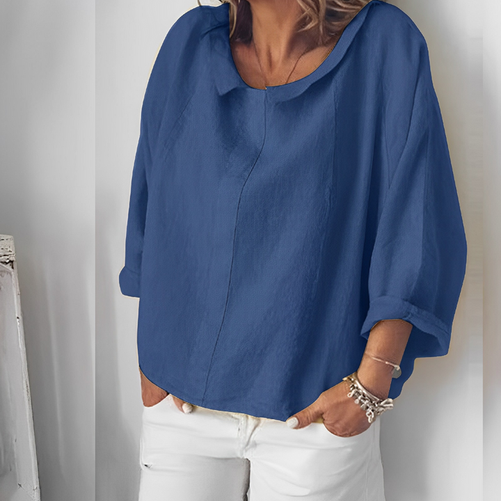 Mirla | Blus med uppvikta kragar-Eva Jonsson